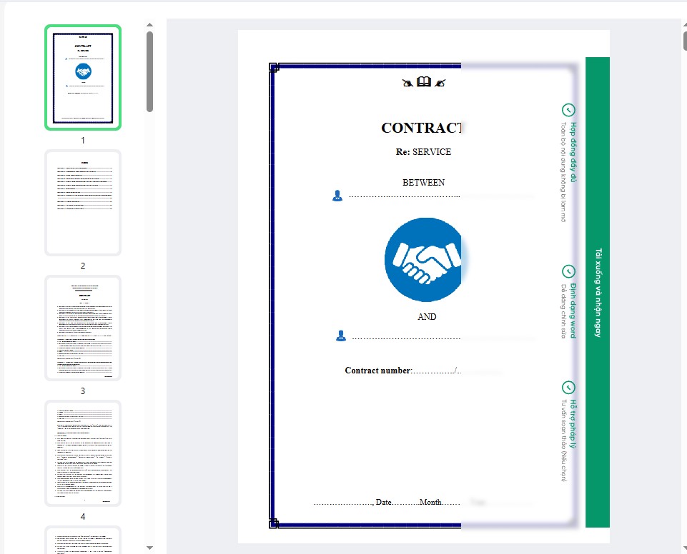 Hợp đồng dịch vụ tiếng anh 1