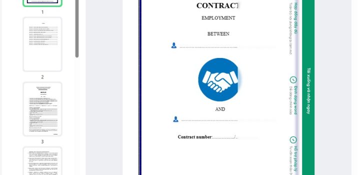 Hợp đồng lao động tiếng anh Employment Contract 1