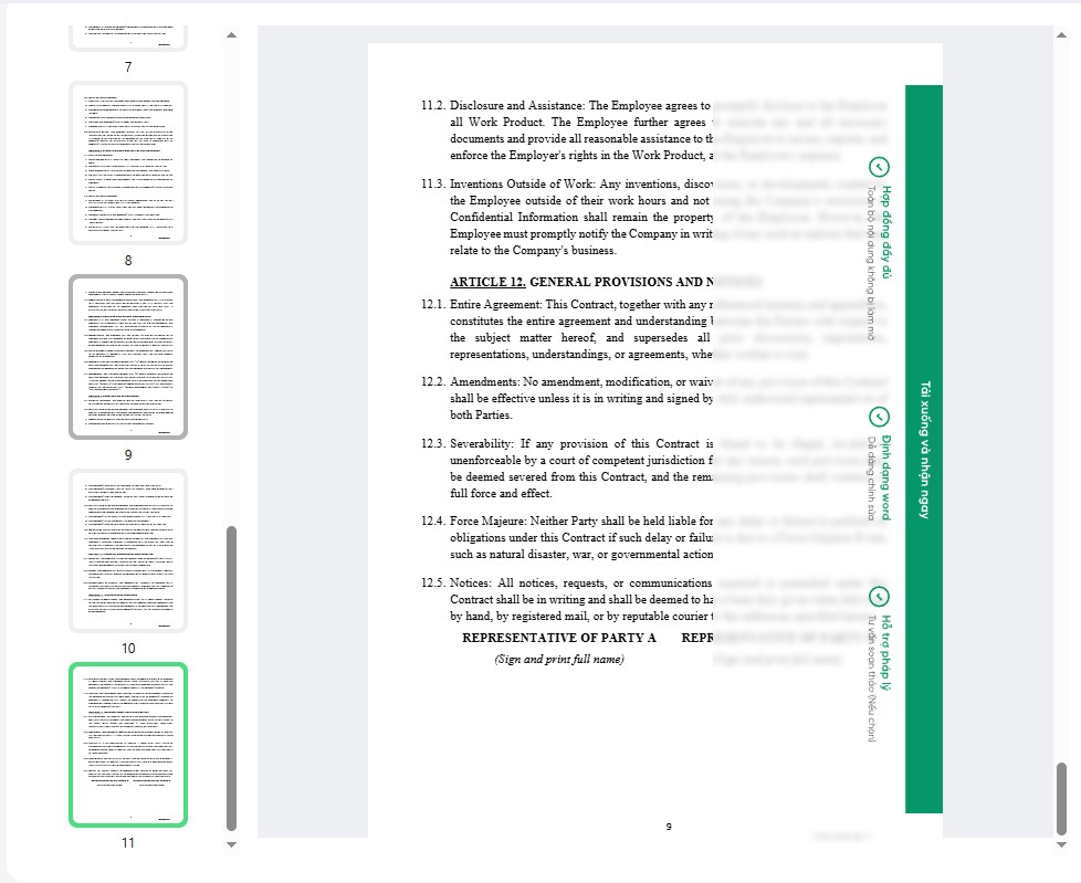 Hợp đồng lao động tiếng anh Employment Contract 3